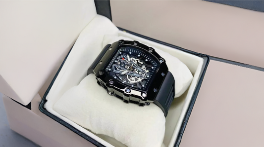 Black Skelton Chronograph Watch.