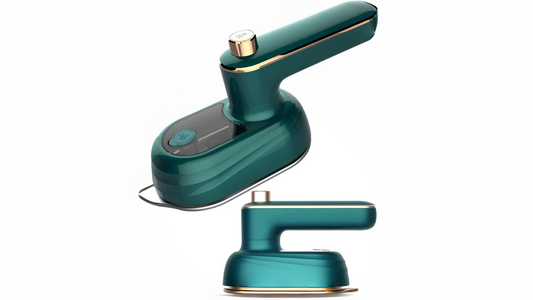 Mini Travel Iron Green Gold Foldable Stainless Steel.